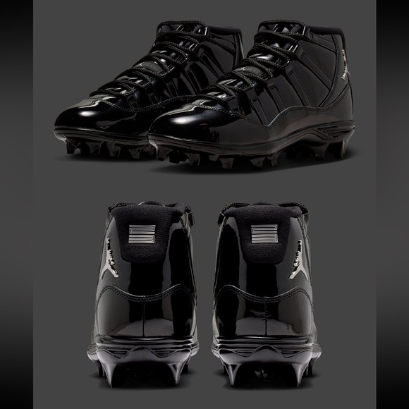 Jordan Other - Jordan 11 “Patent Black” Mid TD Football Cleats